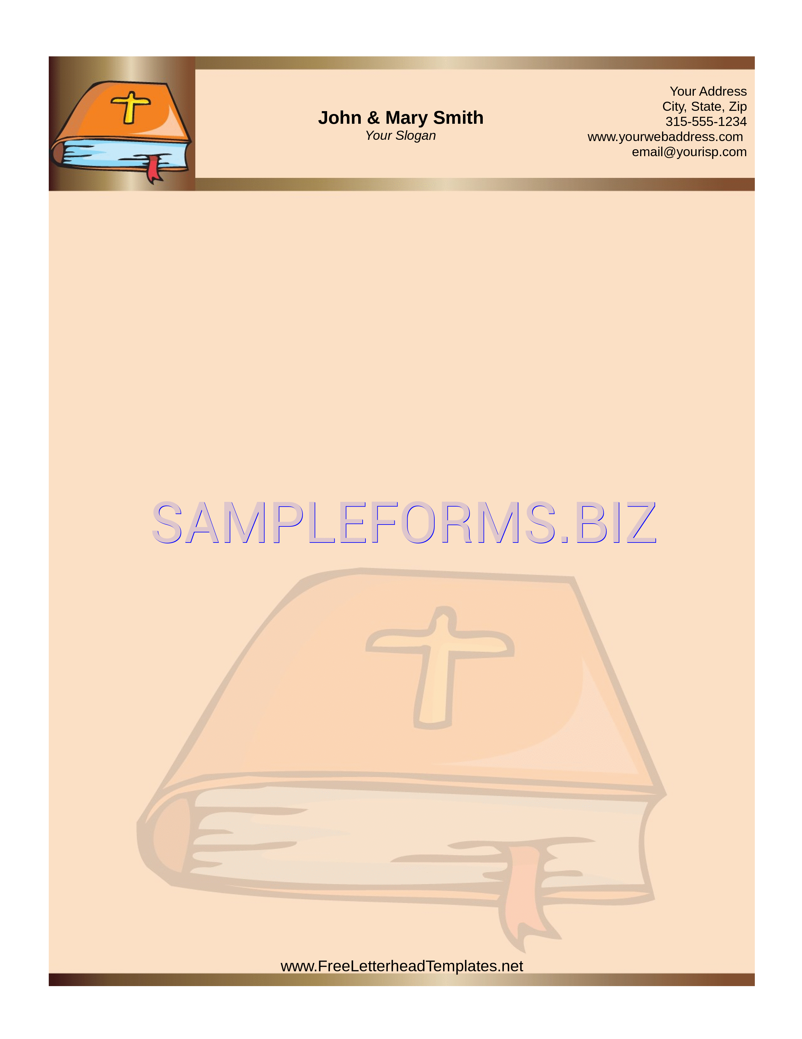 Preview free downloadable Church Letterhead Template 2 in PDF (page 1)